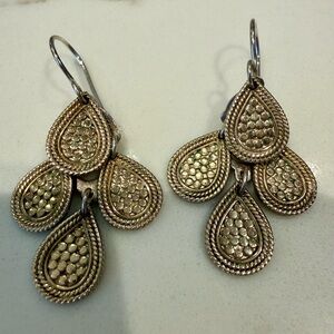 Anna Beck Gold and Silver Teardrop Earrings